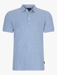 Cavallaro Napoli Bavone Organic Cotton Blend Polo Licht Blauw Melange
