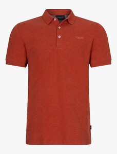 Cavallaro Napoli Bavone Organic Cotton Blend Poloshirt Burnt Orange Melange