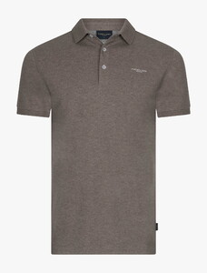 Cavallaro Napoli Bavone Organic Cotton Subtle Stretch Mélange Polo Dark Taupe Melange