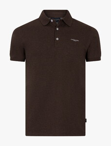 Cavallaro Napoli Bavone Organic Cotton Subtle Stretch Mélange Polo Donker Bruin Melange
