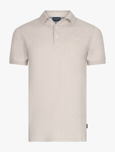 Cavallaro Napoli Bavone Organic Cotton Subtle Stretch Mélange Poloshirt Dark Kitt Melange