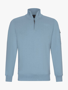 Cavallaro Napoli Bellunio Half Zip Sweat Trui Grijsblauw