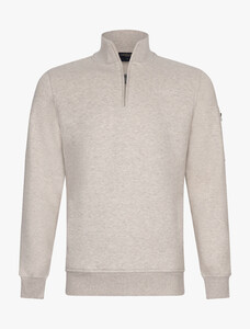 Cavallaro Napoli Bellunio Half Zip Sweat Trui Kitt Melange