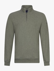 Cavallaro Napoli Bellunio Half Zip Sweat Trui Lichtgroen Melange