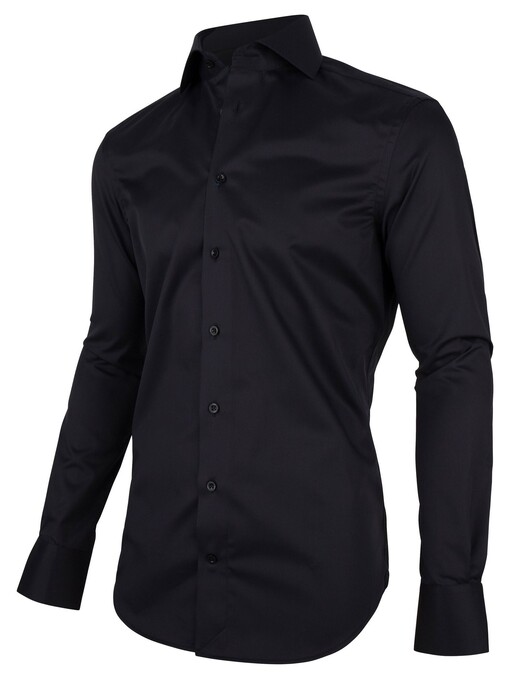 Cavallaro Napoli Black Sleeve 7 Overhemd Zwart