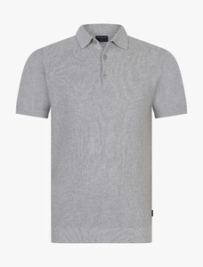 Cavallaro Napoli Borrenti Uni Color Organic Cotton Waffle Knit Polo Licht Grijs