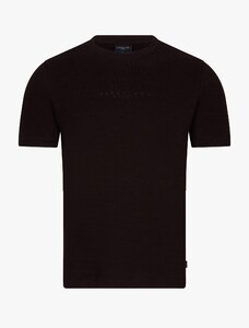 Cavallaro Napoli Bruno Tee Cotton Linnen T-Shirt Donker Bruin