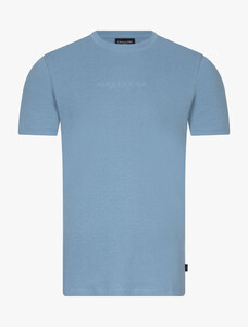 Cavallaro Napoli Bruno Tee Cotton Linnen T-Shirt Grijsblauw