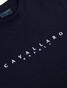 Cavallaro Napoli Cavezzio Crew Neck Front Logo Sweat Pullover Dark Evening Blue