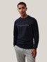 Cavallaro Napoli Cavezzio Crew Neck Front Logo Sweat Pullover Dark Evening Blue