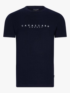 Cavallaro Napoli Cavezzio Tee Front Logo T-Shirt Donker Blauw