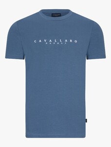 Cavallaro Napoli Cavezzio Tee Front Logo T-Shirt Grijsblauw