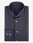 Cavallaro Napoli Cecilio Pied-de-Poule Pattern Shirt Dark Evening Blue