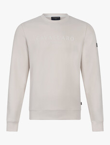 Cavallaro Napoli Celio R-Neck Sweat Front Logo Uni Color Trui Kitt