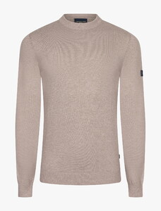 Cavallaro Napoli Cercolo Round Neck Organic Cotton Blend Pullover Taupe Melange