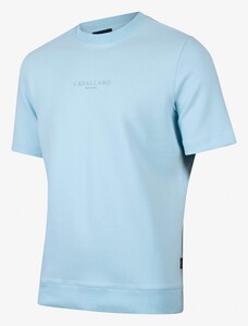 Cavallaro Napoli Cinque Sweat Tee T-Shirt Licht Blauw