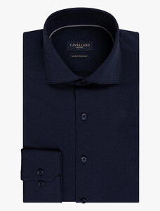 Cavallaro Napoli Compact Diagonal Twill Shirt Dark Evening Blue