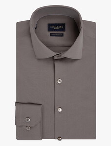 Cavallaro Napoli Compattio Cotton Stretch Easy-Iron Shirt Taupe