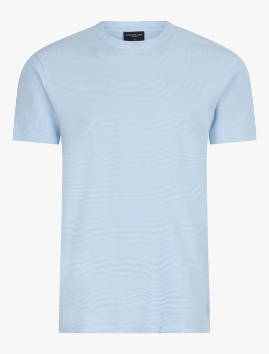 Cavallaro Napoli Coranio Cotton texture Tee T-Shirt Light Blue