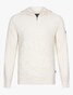 Cavallaro Napoli Corsico High Neck Half Zip Rib Knit Pullover Off White