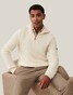 Cavallaro Napoli Corsico High Neck Half Zip Rib Knit Pullover Off White