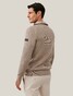 Cavallaro Napoli Corsico High Neck Half Zip Rib Knit Pullover Sand