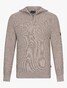 Cavallaro Napoli Corsico High Neck Half Zip Rib Knit Pullover Sand