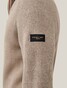 Cavallaro Napoli Corsico High Neck Half Zip Rib Knit Pullover Sand