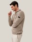 Cavallaro Napoli Corsico High Neck Half Zip Rib Knit Pullover Sand