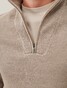 Cavallaro Napoli Corsico High Neck Half Zip Rib Knit Pullover Sand