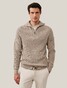 Cavallaro Napoli Corsico High Neck Half Zip Rib Knit Pullover Sand