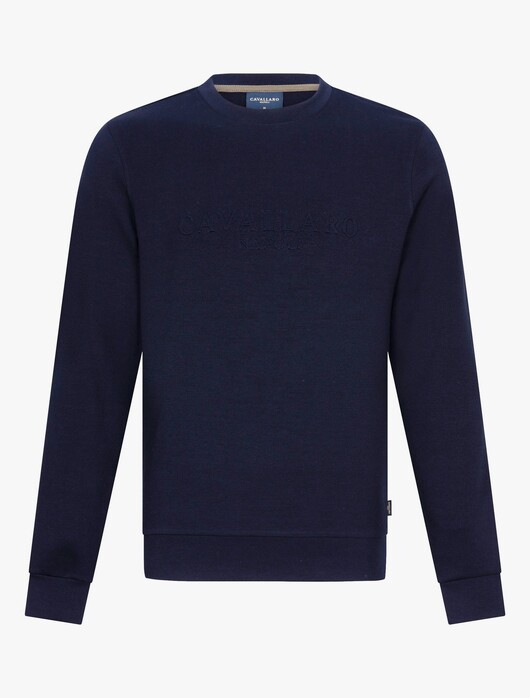 Cavallaro Napoli Darigio Crew Neck Sweat Pullover Dark Evening Blue