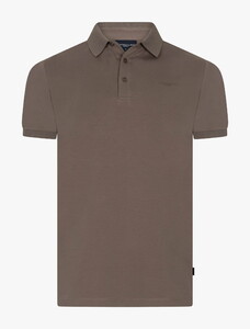 Cavallaro Napoli Darione Cotton Subtle Stretch Polo Donker Taupe