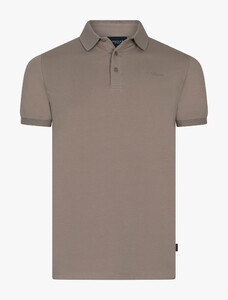 Cavallaro Napoli Darione Cotton Subtle Stretch Poloshirt Taupe