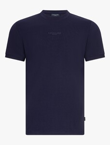 Cavallaro Napoli Davegio Tee Cotton Subtle Stretch T-Shirt Donker Blauw