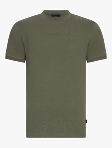 Cavallaro Napoli Davegio Tee Cotton Subtle Stretch T-Shirt Midden Groen
