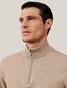 Cavallaro Napoli Desio Half Zip Cotton Cashmere Pullover Sand