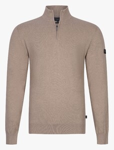 Cavallaro Napoli Desio Half Zip Cotton Cashmere Pullover Sand