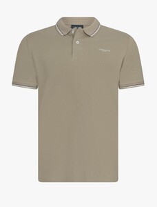 Cavallaro Napoli Diego Uni Color Fine Stripe Details Polo Licht Groen