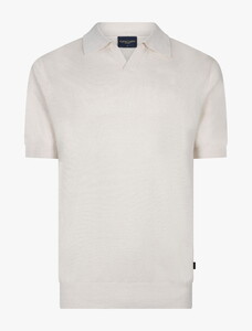 Cavallaro Napoli Erlino Linen Cotton Blend Poloshirt Light Sand