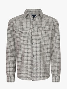Cavallaro Napoli Fabiro Multi Check Overshirt Midden Grijs-Lichtgrijs