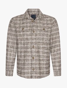 Cavallaro Napoli Fabiro Multi Check Overshirt Taupe-Wit
