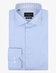 Cavallaro Napoli Ferrio Cotton Doppio Ritorto Shirt Light Blue