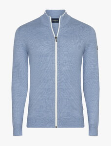 Cavallaro Napoli Fontanio Full Zip Cardigan Licht Blue Melange