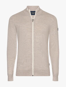 Cavallaro Napoli Fontanio Full Zip Cardigan Light Taupe Melange