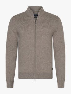 Cavallaro Napoli Full Zip Uni Color Luxury Merino Vest Zand