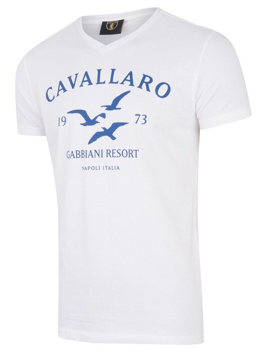 Cavallaro Napoli Gabbiani Tee T-Shirt Blauw