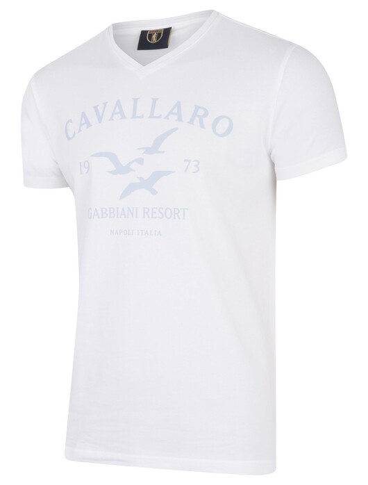 Cavallaro Napoli Gabbiani Tee T-Shirt Licht Blauw