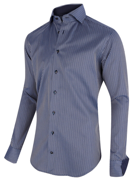Cavallaro Napoli Horto Shirt Overhemd Midden Blauw