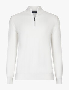 Cavallaro Napoli Levanzio Half Zip Fine Texture Cotton Cashmere Trui Off White